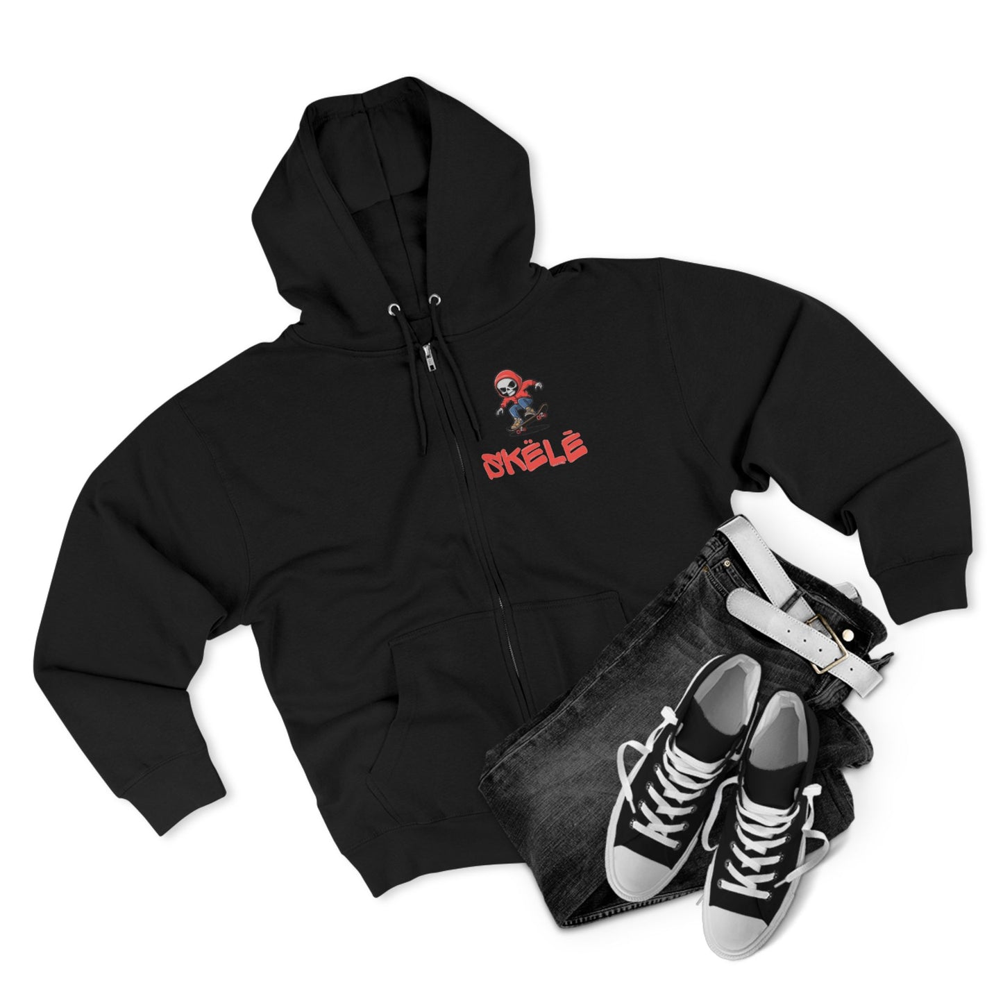 SKëLē Unisex Zip-Up Skater Hoodie