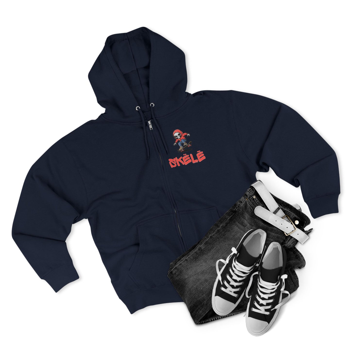 SKëLē Unisex Zip-Up Skater Hoodie