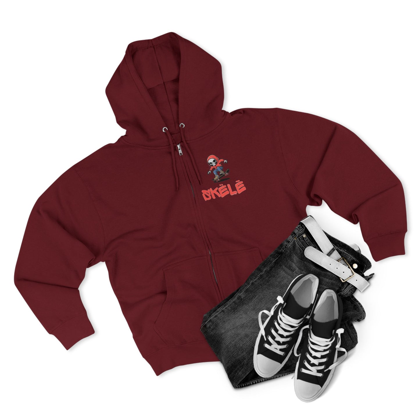 SKëLē Unisex Zip-Up Skater Hoodie