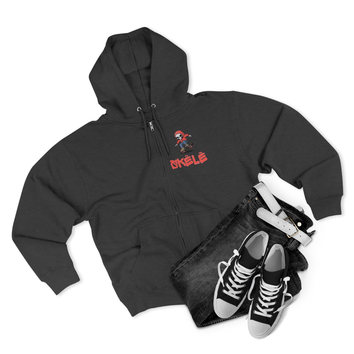 SKëLē Unisex Zip-Up Skater Hoodie