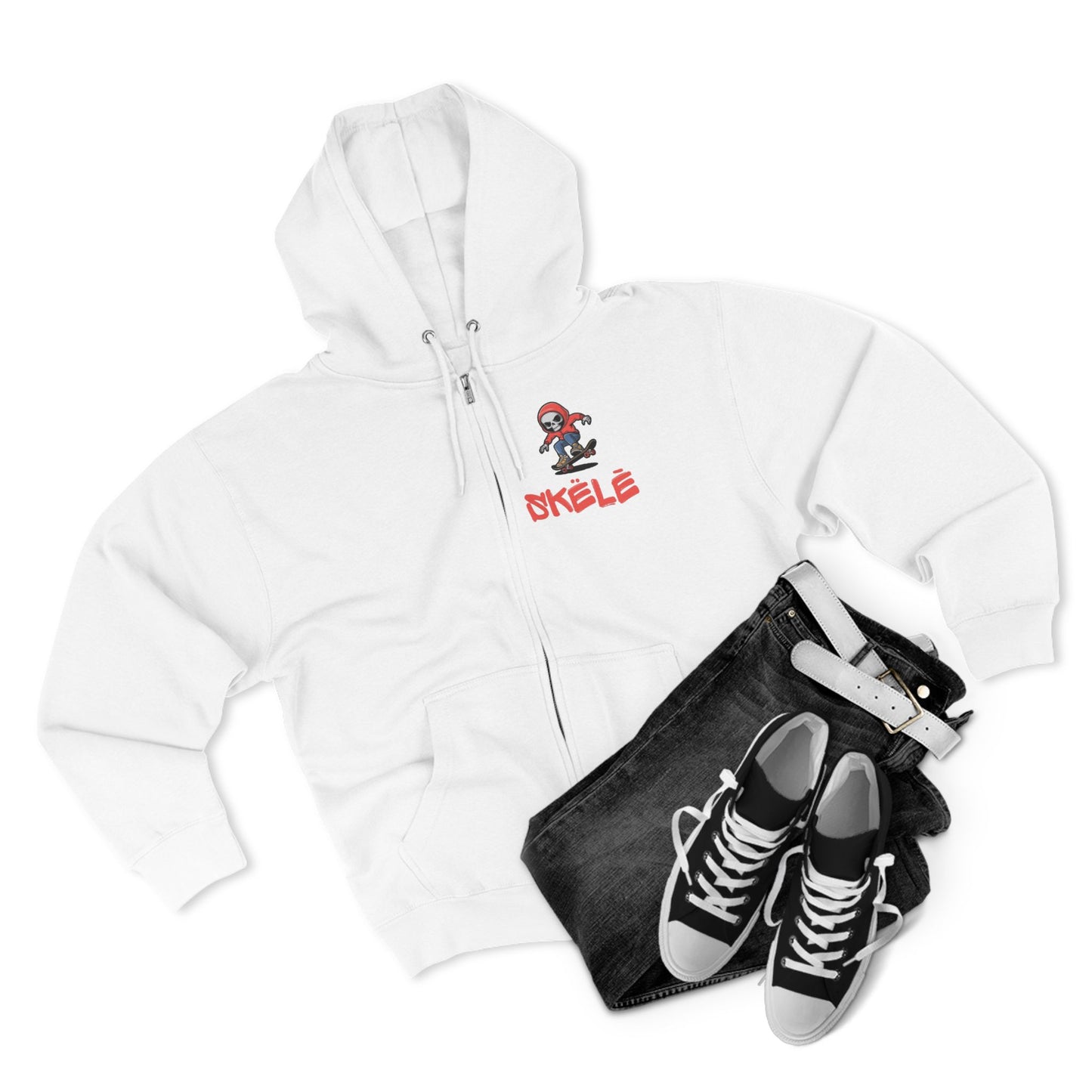 SKëLē Unisex Zip-Up Skater Hoodie