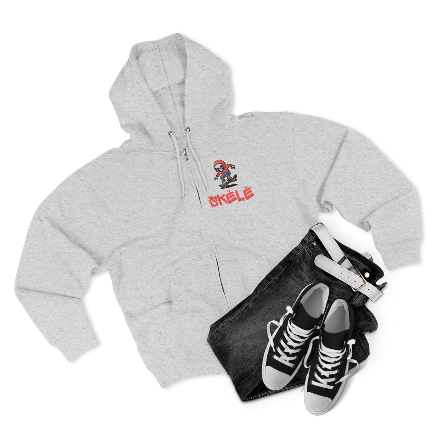 SKëLē Unisex Zip-Up Skater Hoodie