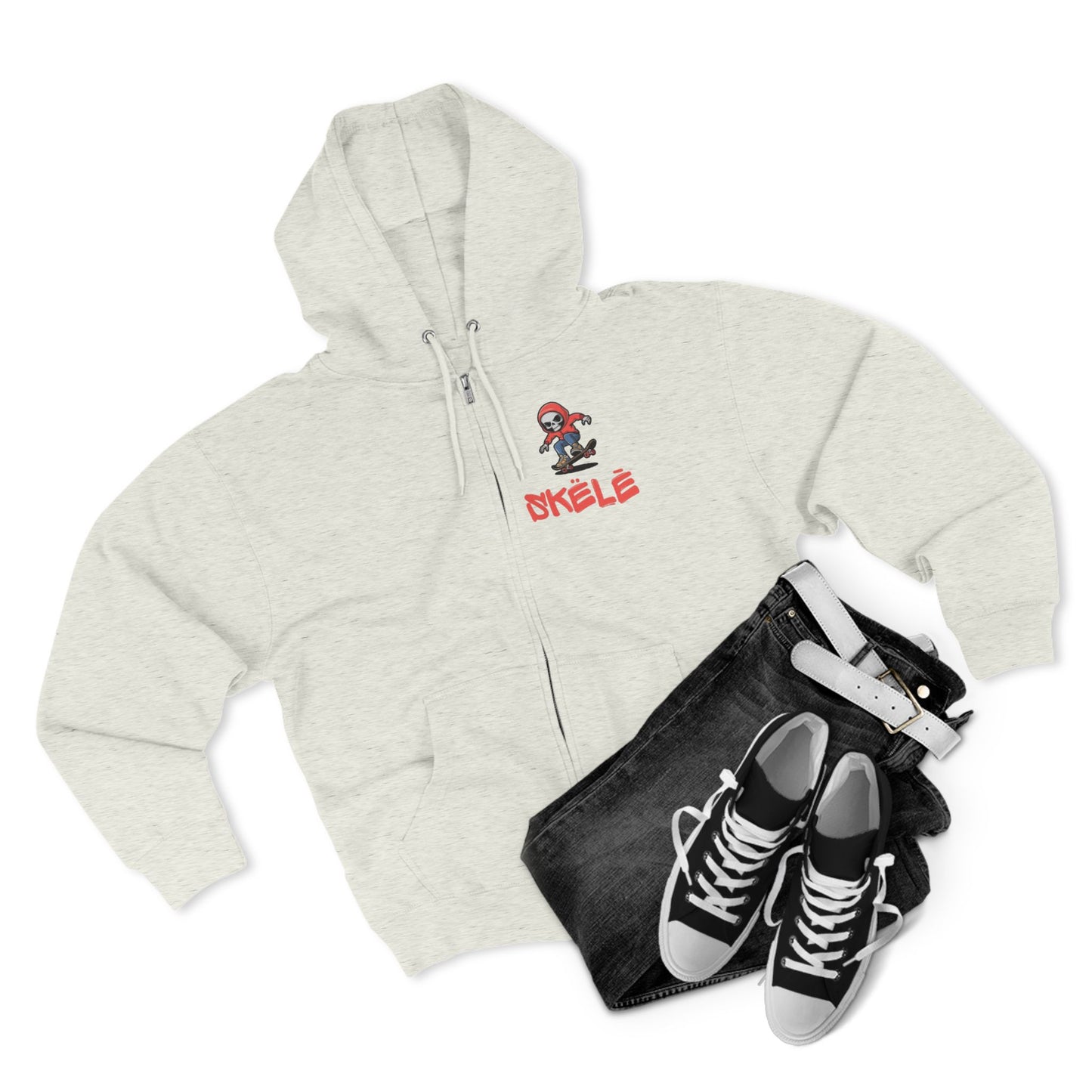 SKëLē Unisex Zip-Up Skater Hoodie